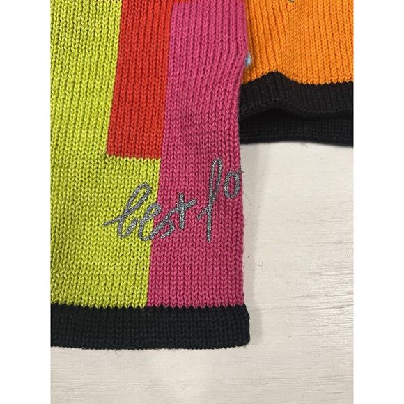 Colorful Cardigan Christina Rotelli Women’s Size Large Vintage “I Love Shopping” - Picture 10 of 15